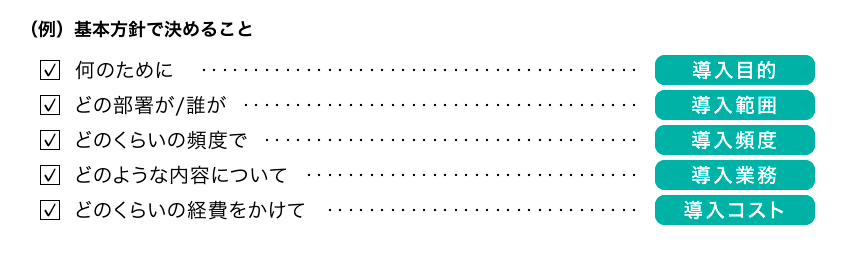 （例）基本方針で決めること