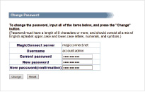 Sample screenshot of "Change Password"