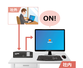 社外から、MC3000でオフィスPCの電源オン